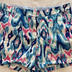 crown & ivy Vibrant Blue and Pink Women's Bermudas